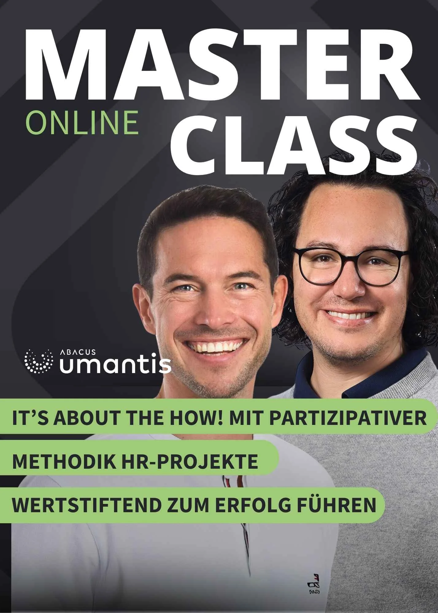 Masterclass Umantis 18. Oktober bei COPETRI Bild mit 2 Personen und Vortragstitel